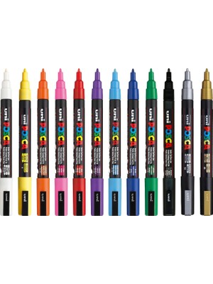 Hemen Gönder Kalem 3m Set 0.9-1.3 mm Keçe Uçlu (12'li Set)