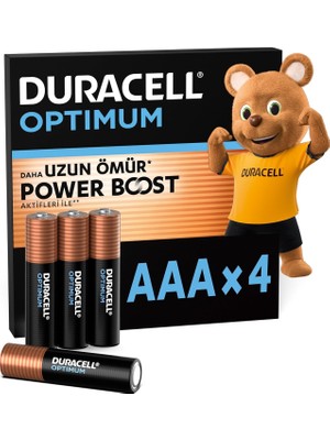 Duracell Optimum Aaa Ince Kalem Alkalin Pil, 4’lü Paket, 1.5V, Saklama Paketi - LR03 MX2400