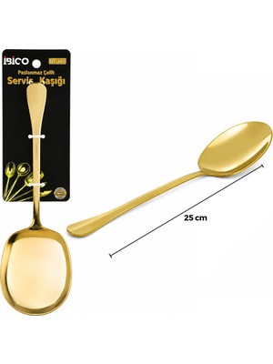 Metal Servis Kaşığı - 25 cm - Gold Renk