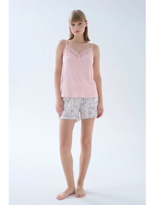 Hays Kadın Modal Kaşkorse Dantel Detaylı Atlet Şortlu Pijama Takımı