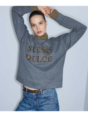 İpekyol Çift Parça Görünüm Işlemeli Sweatshirt IW6260091121126