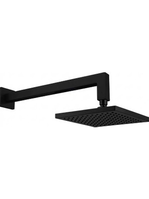 Eca - Tiera Duvardan Duş Başlığı Seti 20X20 Mat Siyah Outlet - 102145031C1-