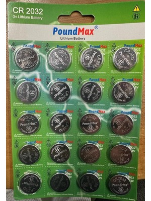 20 x Poundmax CR2032,DL2032 3V Poundmax Lityum Düğme Pil,airtag,araba Anahtarlık,uzak Kumandalı Arab