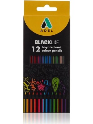 Adel Blackline Kalemi 12 Renk, Tam Boy