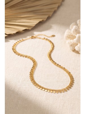 Sepetini Doldur Gold Renk Pul Model 60 cm Kadın Kolye
