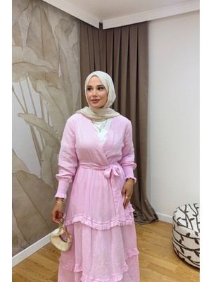Salisburys Molly Nelly Kadın Püsküllü Muslin Kuşaklı Elbise