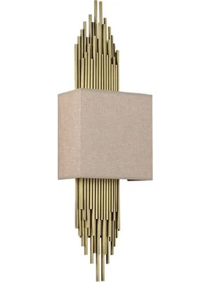 Vivense Lampaluce Straordinario Metal ve Kumaş Aplik, Sarı, 85CM