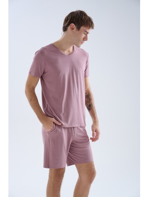 Syah Erkek Modal V Yaka Kısa Kollu T-Shirt