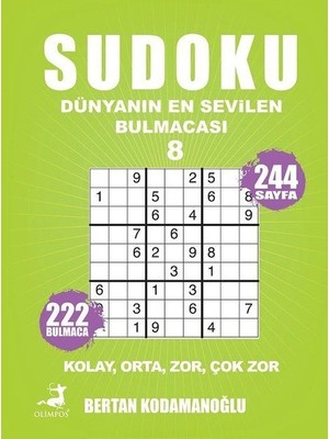 ALK Sudoku - Dünyanın En Sevilen Bulmacası 8 - Kolay Orta Zor Çok Zor