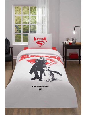 Özdilek Supergirl Krypt Lisanslı Lastikli Çarşaf Tek Kişilik Nevresim Takımı