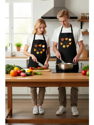 PayBuy Unisex Mutfak Önlüğü Nachos Baskılı Grafik Tasarım Aşçı Rahat Kesim Günlük Modern Şık Konforlu Zarif