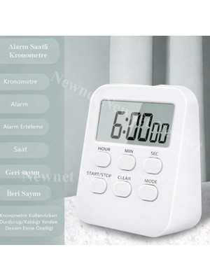 Gaman Alarmlı Dijital Öğrenci Sınav Kronometresi 24 Geri Sayım Cihazı Saat - Alarm 2 Kademeli Kronometre Mıknatıslı DOL288