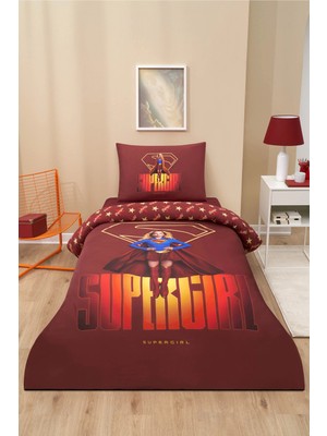 Özdilek Supergirl Lisanslı Lastikli Çarşaf Tek Kişilik Nevresim Takımı