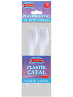 Plastik Çatal Seti - 10'lu Paket - Beyaz Renk - Kullan At Çatal