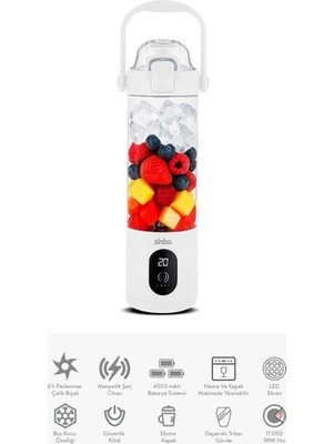Sinbo Şarjlı Smoothie Blender - Taşınabilir - 700 ml Kapasite