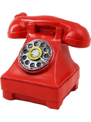 Kırmızı Ankesörlü Telefon Biblosu - Vintage Tasarım - Reçine Süs Eşyası