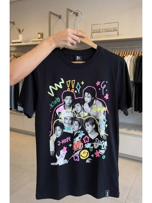 BarsDepo Bts Baskılı Baskılı Tişört, Premıum Kalite Unisex Çocuk / Yetişkin