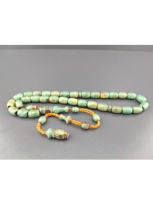 İskeçe Tesbih Isa Balkaya Usta Eseri Kat Kat Ipe Dizili (Eski Usul) Havşalı Eski Sıkma Kehribar Sertifikalı 10263
