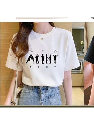 BarsDepo Bts Army Baskılı Baskılı Tişört, Premıum Kalite Unisex Çocuk / Yetişkin