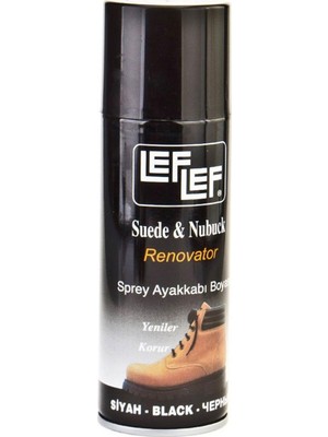 İpekbazaar Leflef Süet ve Nubuk Ayakkabı Boyası, Koruyucu Yenileyici Sprey, 200 ml (Siyah)