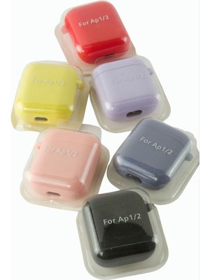 Bijuteri Net Airpods 1-2 Nesil Uyumlu Kablosuz Silikonlu Kulaklık Kılıfı  - Siyah