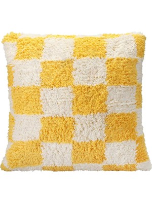 Porland Pop Plaid Dokuma Yastık Sarı 45X45CM