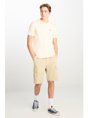Lee Pamuklu Relaxed Fit Geniş Kesim Normal Bel Bej Chino ŞORT-L71JA4897