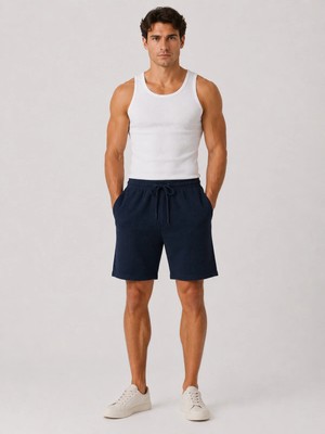 Prolet Erkek Gabardin Detaylı Waffle Şort