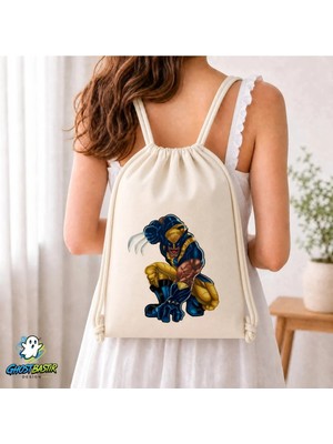Ghostbastır Design Wolverine Büzgülü Keten Çanta C371