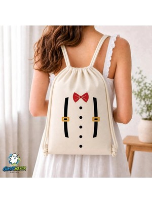Ghostbastır Design Tuxedo Büzgülü Keten Çanta C353