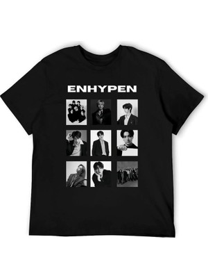 BarsDepo Enhypen Baskılı Baskılı Tişört, Premıum Kalite Unisex Çocuk / Yetişkin