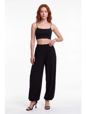 Cemo Basic Beli Lastikli Şalvar Pantolon