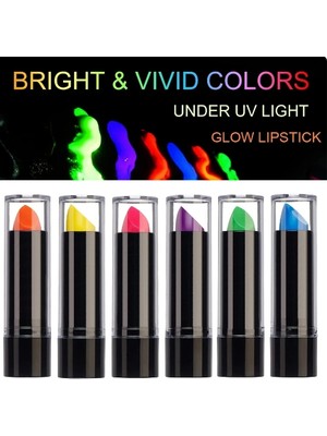 Eco Lounge Karanlıkta Parlayan Yanan Uv Neon Ruj Yüz Boyama 6 Adet 6 Renk BX40