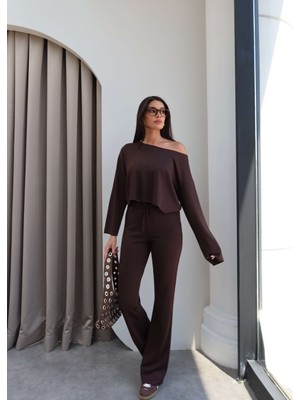 Esra Helvacı Kayık Yaka Modal Eşofman Takım