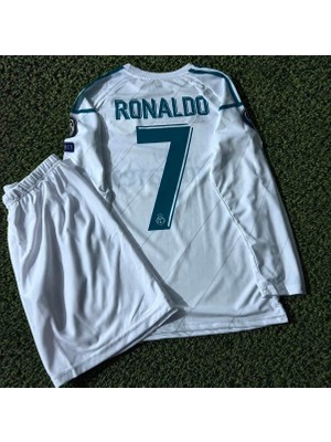 Mmt Spor R.e.a.l Madrid 2018 Kiev Şampiyonlar Ligi Cristiano Ronaldo Uzun-Kol Çocuk Forması 2li Setti
