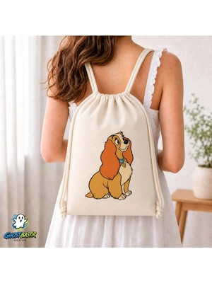 Ghostbastır Design Lady ve Tramp Büzgülü Keten Çanta C171