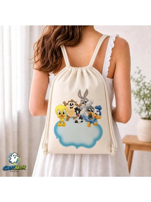 Ghostbastır Design Looney Tunes Büzgülü Keten Çanta C178
