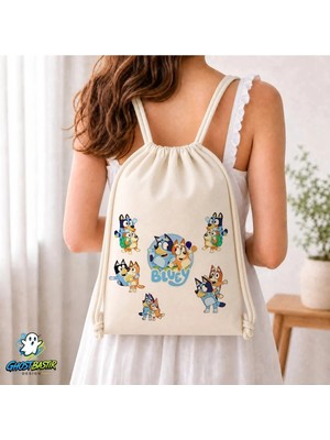 Ghostbastır Design Bluey Büzgülü Keten Çanta C033