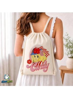 Ghostbastır Design Şeker Kız Candy Büzgülü Keten Çanta C308