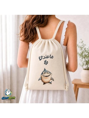 Ghostbastır Design Köpek Balıklı Büzgülü Keten Çanta C159