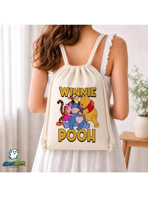 Ghostbastır Design Winnie The Pooh Büzgülü Keten Çanta C367