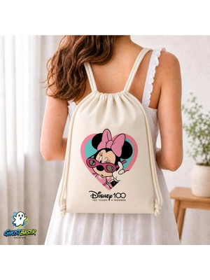 Ghostbastır Design Minnie Mouse Büzgülü Keten Çanta C198