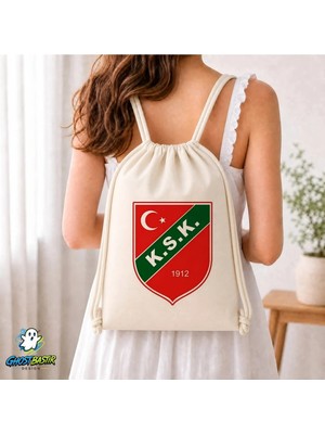 Ghostbastır Design Karşıyaka Spor Kulübü Büzgülü Keten Çanta C133