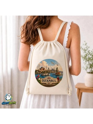 Ghostbastır Design Istanbul Büzgülü Keten Çanta C125