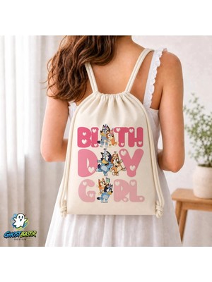 Ghostbastır Design Bluey Büzgülü Keten Çanta C029