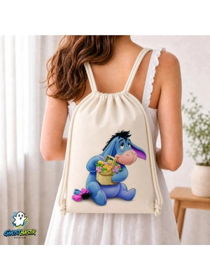 Ghostbastır Design Eeyore Büzgülü Keten Çanta C087