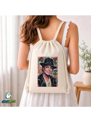 Ghostbastır Design Michael Jackson Büzgülü Keten Çanta C186