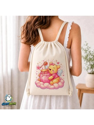Ghostbastır Design Winnie The Pooh Büzgülü Keten Çanta C370