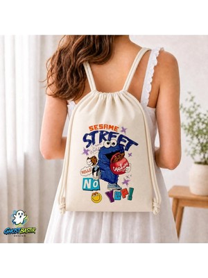 Ghostbastır Design Susam Sokağı Büzgülü Keten Çanta C294