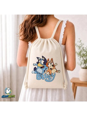Ghostbastır Design Bluey Büzgülü Keten Çanta C040